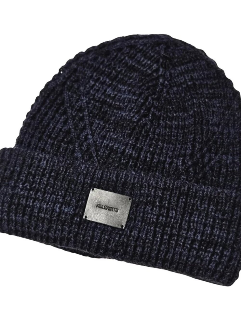 NEW- All Saints- Angled Stitch Marled Beanie